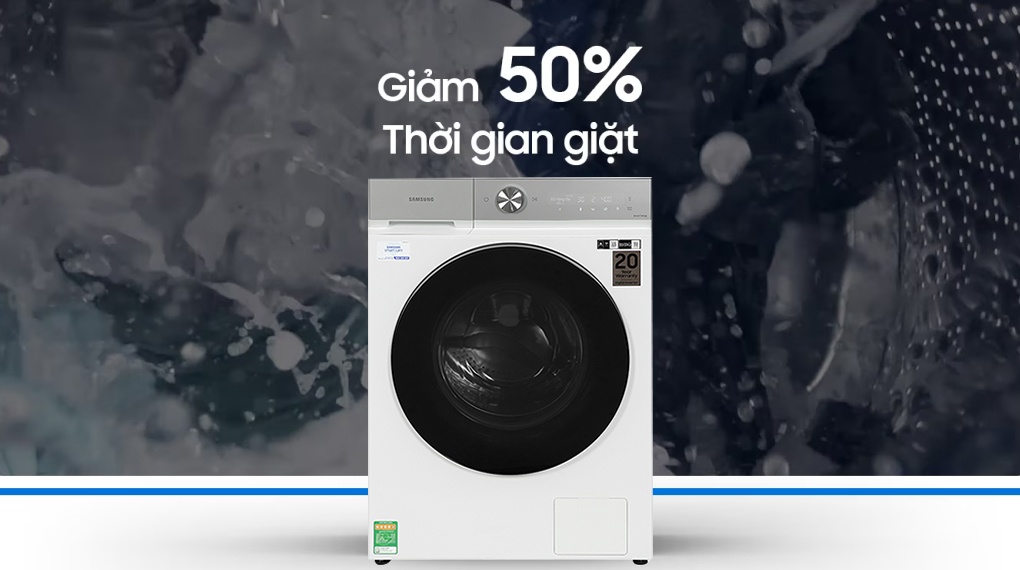 Máy giặt sấy Samsung Bespoke AI Inverter Giặt 12 Kg - Sấy 8 Kg WD12BB944DGHSV